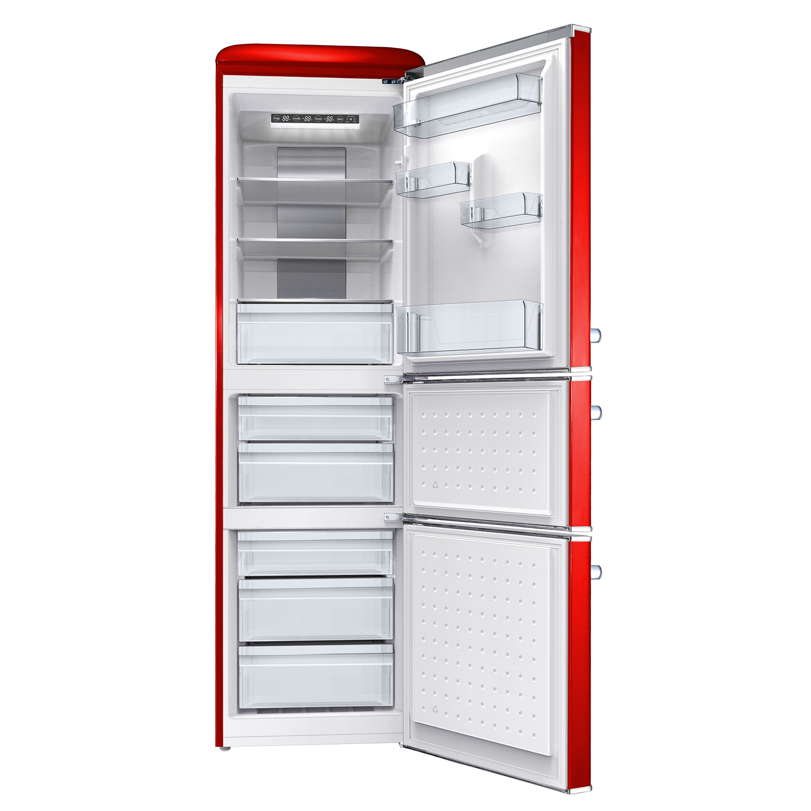 Retro Style Refrigerator with Multi-Door Design