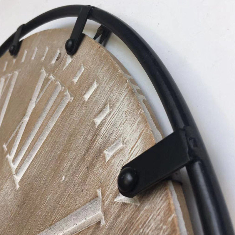 Vintage-Style Wooden Wall Clock with Roman Numerals