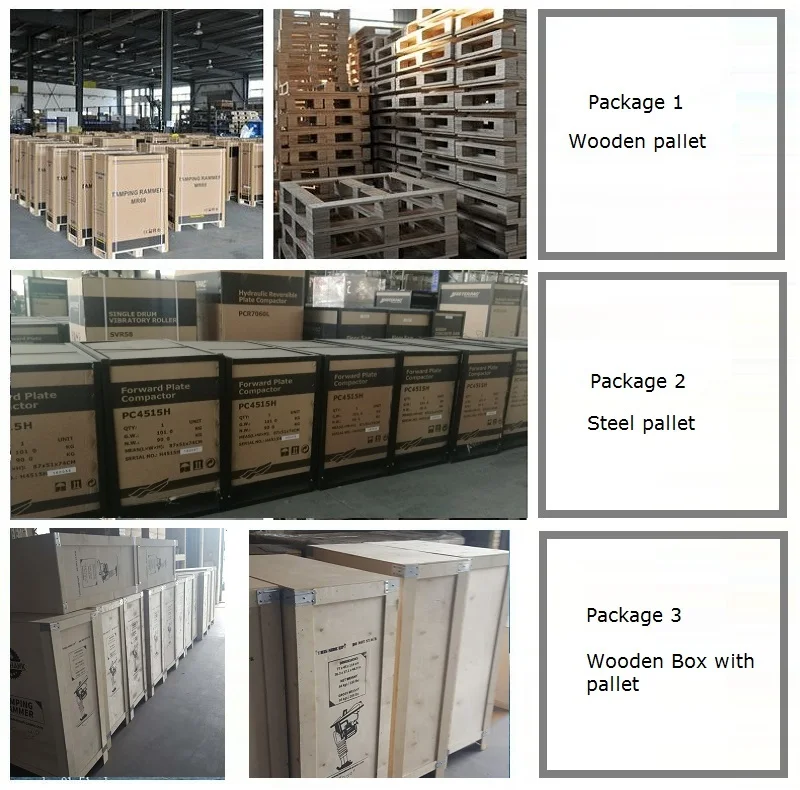 Heavy-duty reversible plate compactor with packaging examples