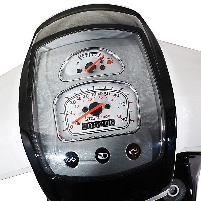 Retro Style Electric Scooter, 49.6cc, Disc/Drum Brakes