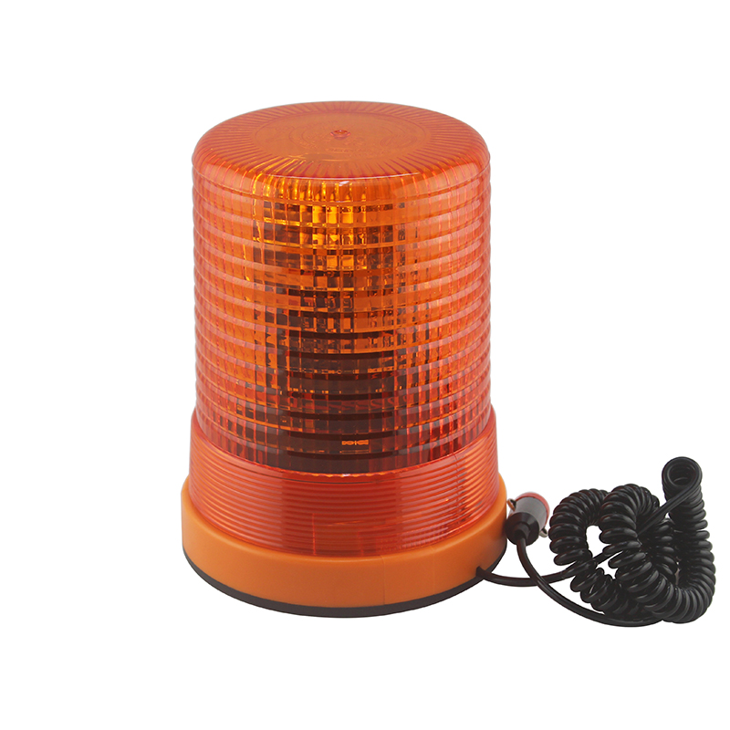Close up view of the rotating warning light mechanism
