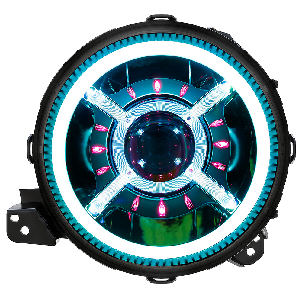 RGB 9 Inch Led Headlight Control by Phone APP for Jeep Wrangler JL JT 2018 2019 2020 - Image 2