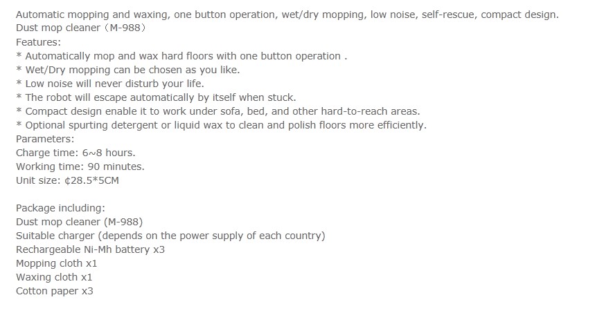 Automated Mopping Robot Vacuum