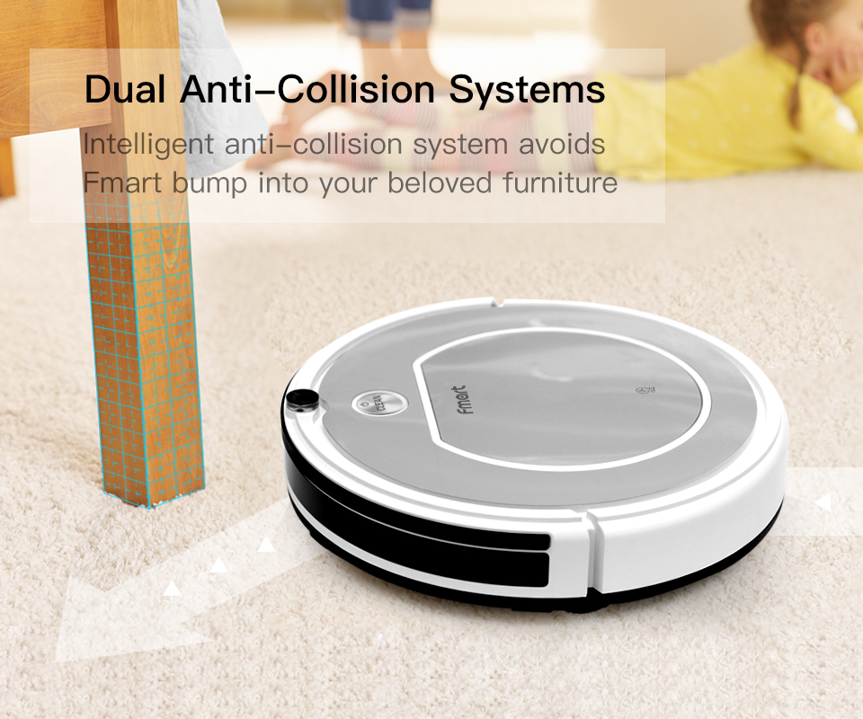 Robot vacuum with dual anti-collision sensors