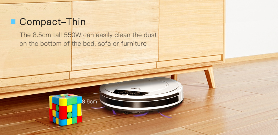 Robot vacuum low profile design for cleaning under furniture