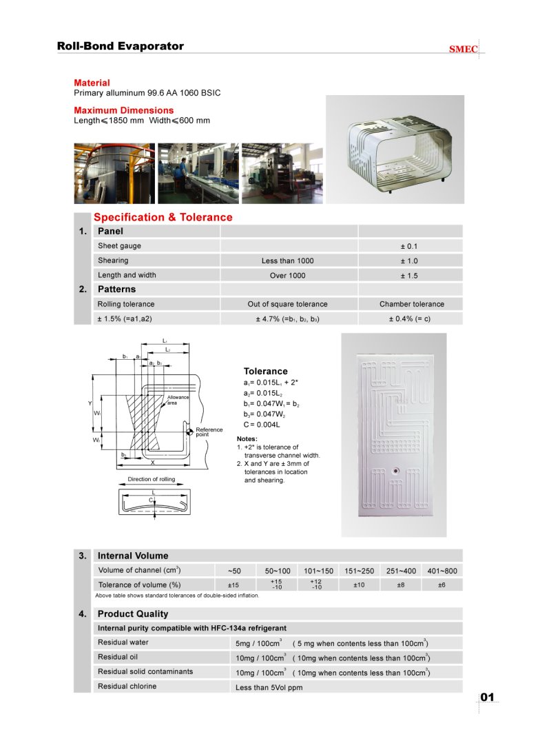 Aluminum Roll Bond Evaporator