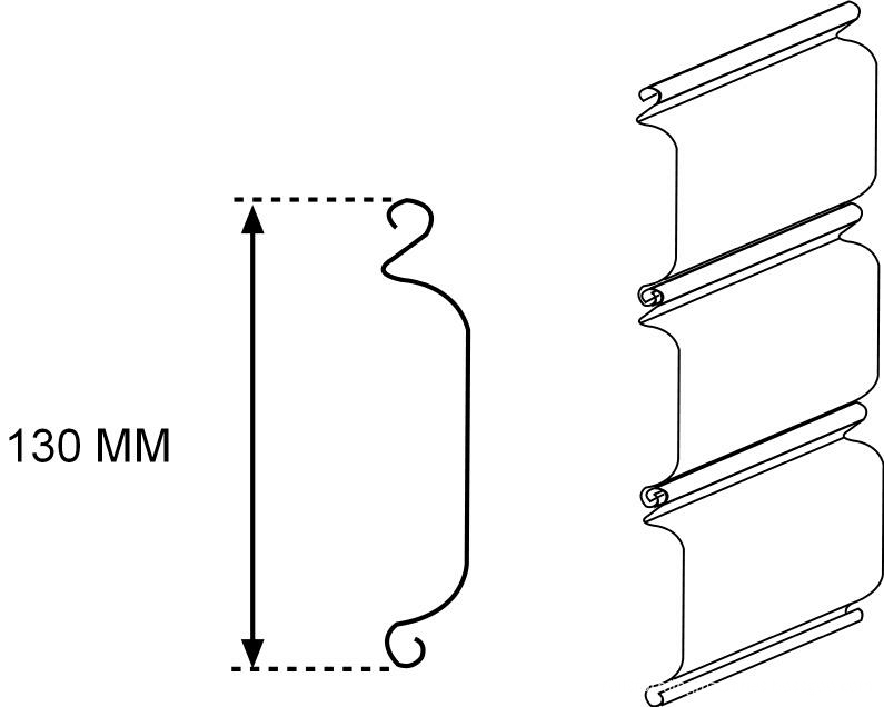 Profile drawing of rolling shutter door component