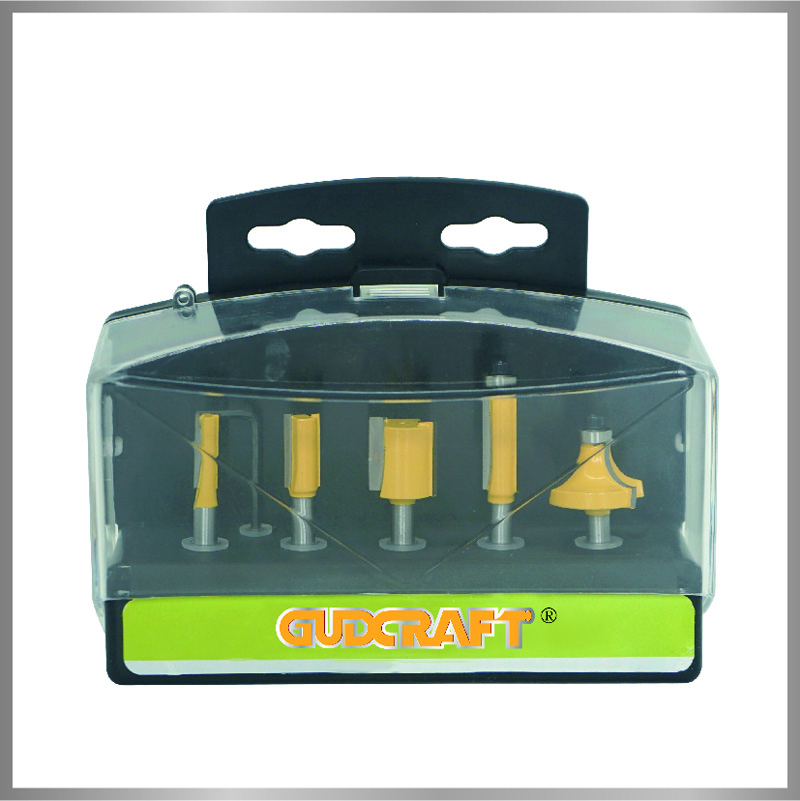 Router Bit Set with Transparent Case