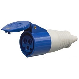 Industrial Electrical Plug Connector, 230V, Blue