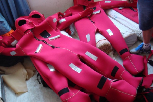 Marine Immersion Suit with Buoyancy Pillow