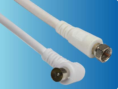 Coaxial Cable with F-connector and RF Connector