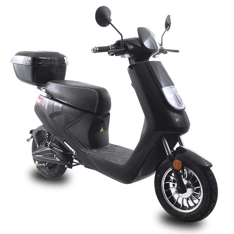 Close up of the scooter highlighting modern design and lighting