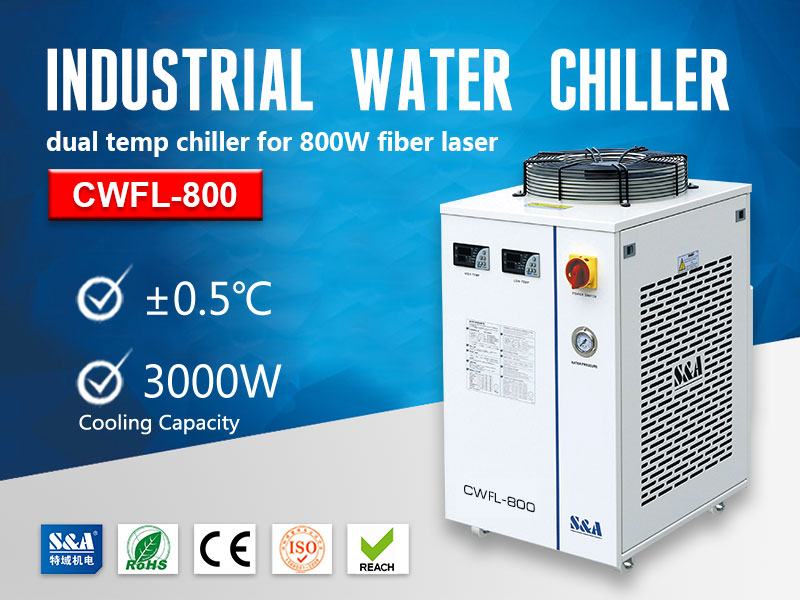 S&A small water chiller CWFL-800 for cooling 800W fiber laser engraver - Image 2