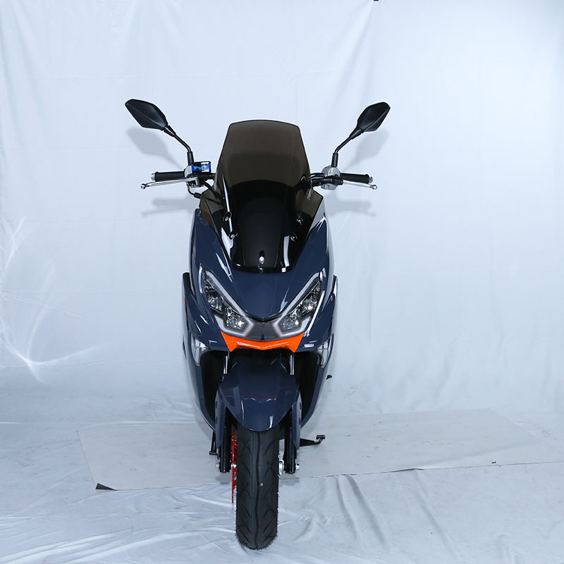 Front view of the scooter showcasing LED lighting
