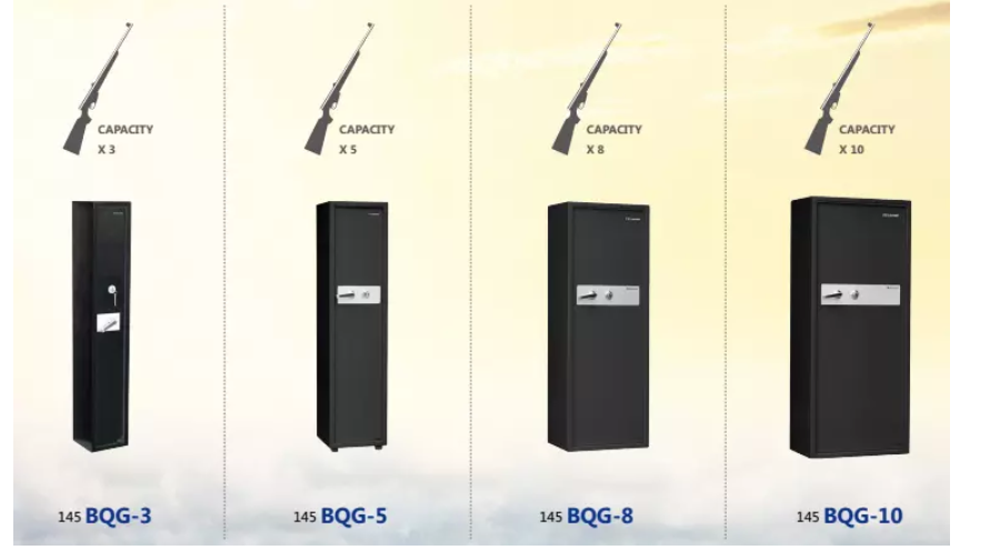 Graphic showing capacity range for various models including the 8-gun variant
