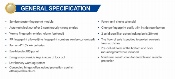 Diagram of security features and locking mechanism