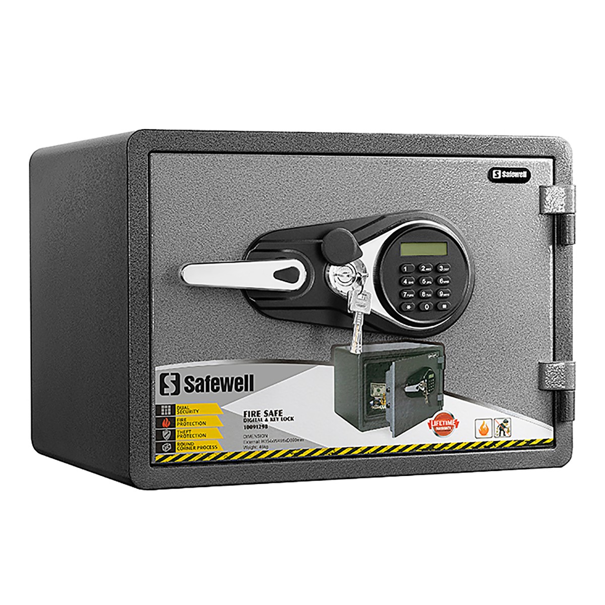 Safewell YB350ALP LED fireproof key lock residence safe cabinet - Image 2