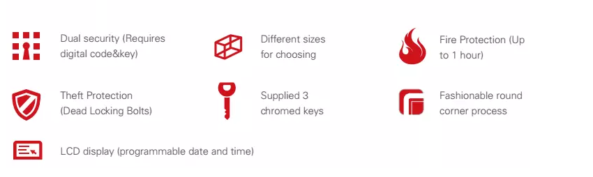 Diagram showing dual security and fireproof features