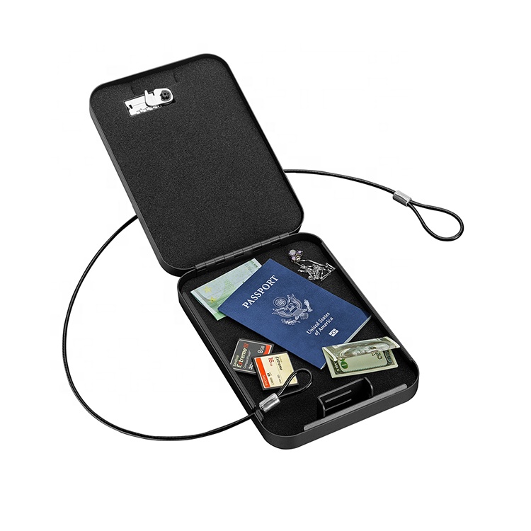 Portable safe with tether cable for security