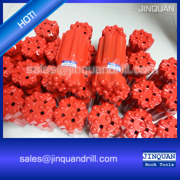 Threaded button bits for professional mining applications