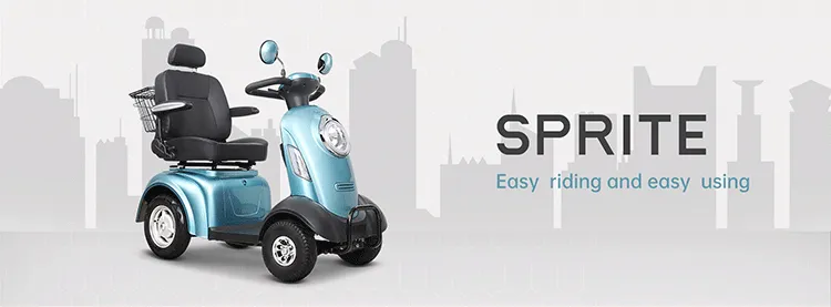 Four-wheel electric mobility scooter for adults