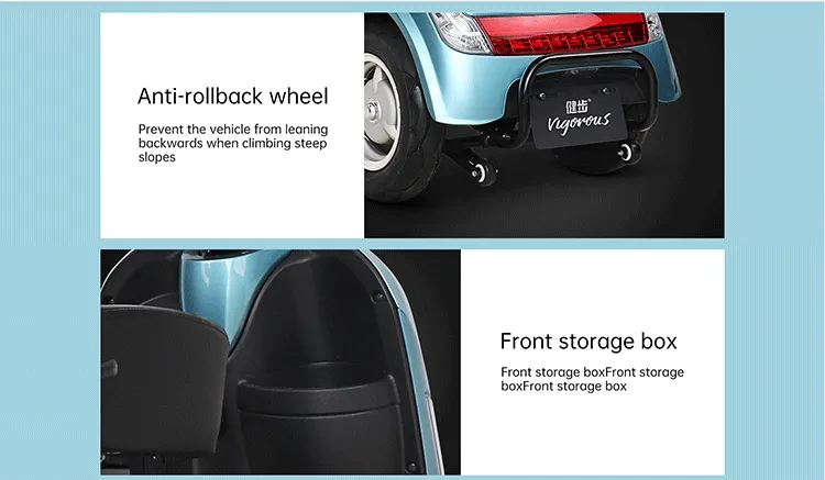 Anti-rollback wheels and storage features