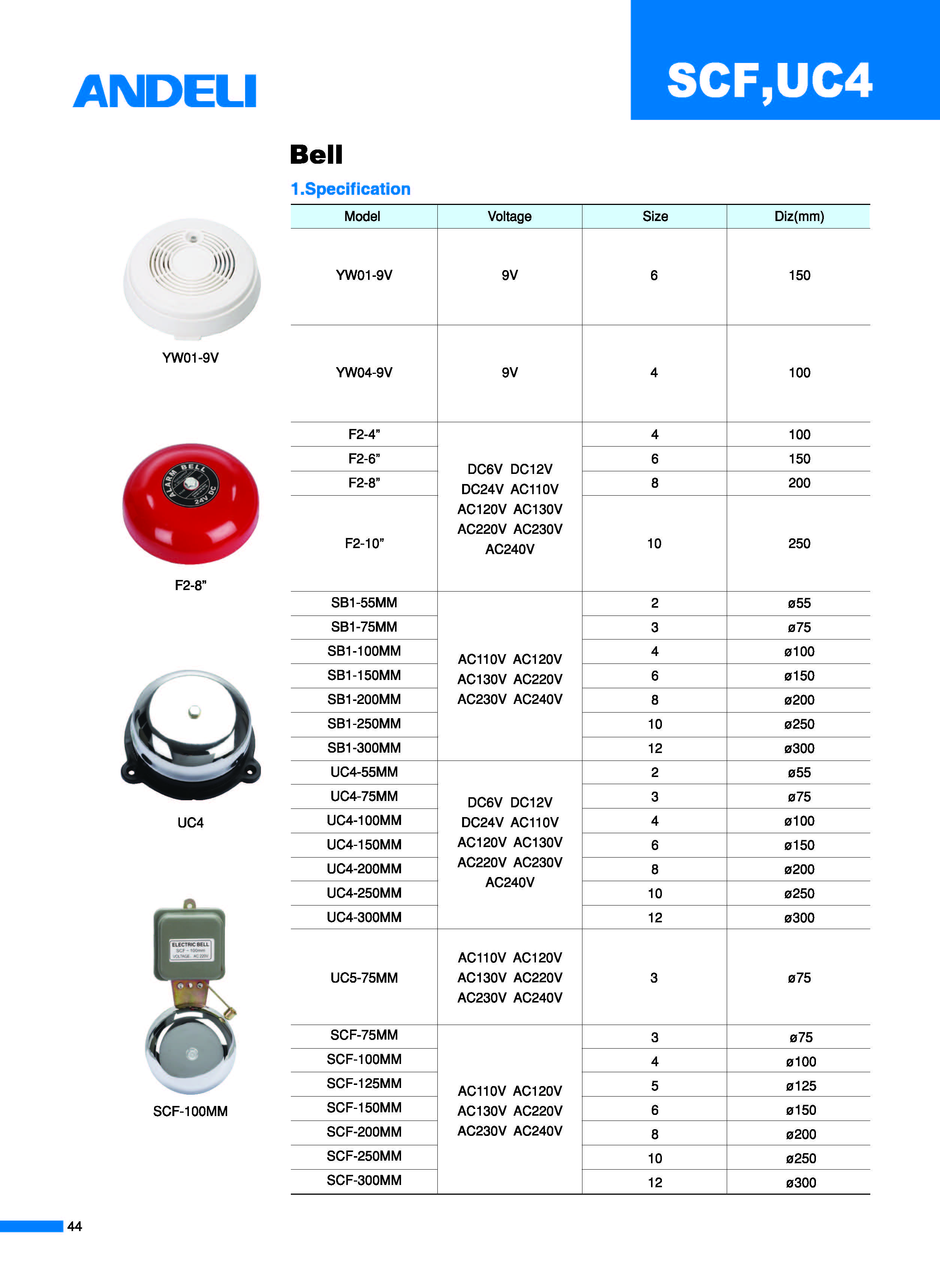 SCF UC4 series industrial alarm bell