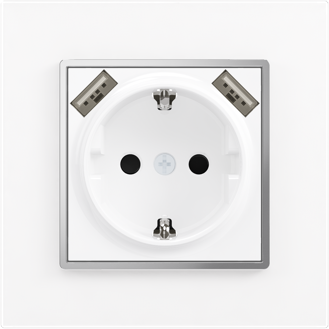 Schuko / German socket with double built-in USB - Image 2