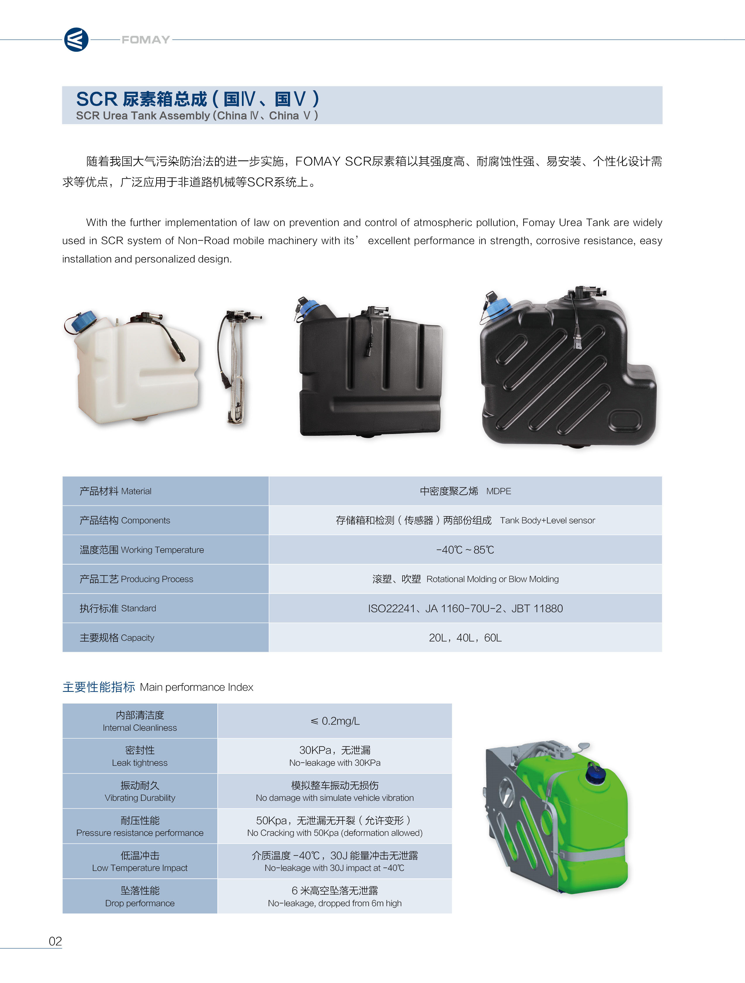 SCR urea tank assembly product view