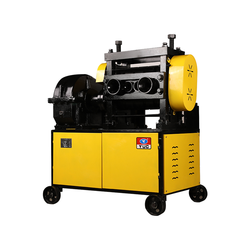 Front view of the scrap bar straightening machine