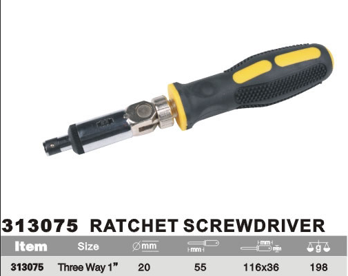 Three Way Ratchet Screwdriver
