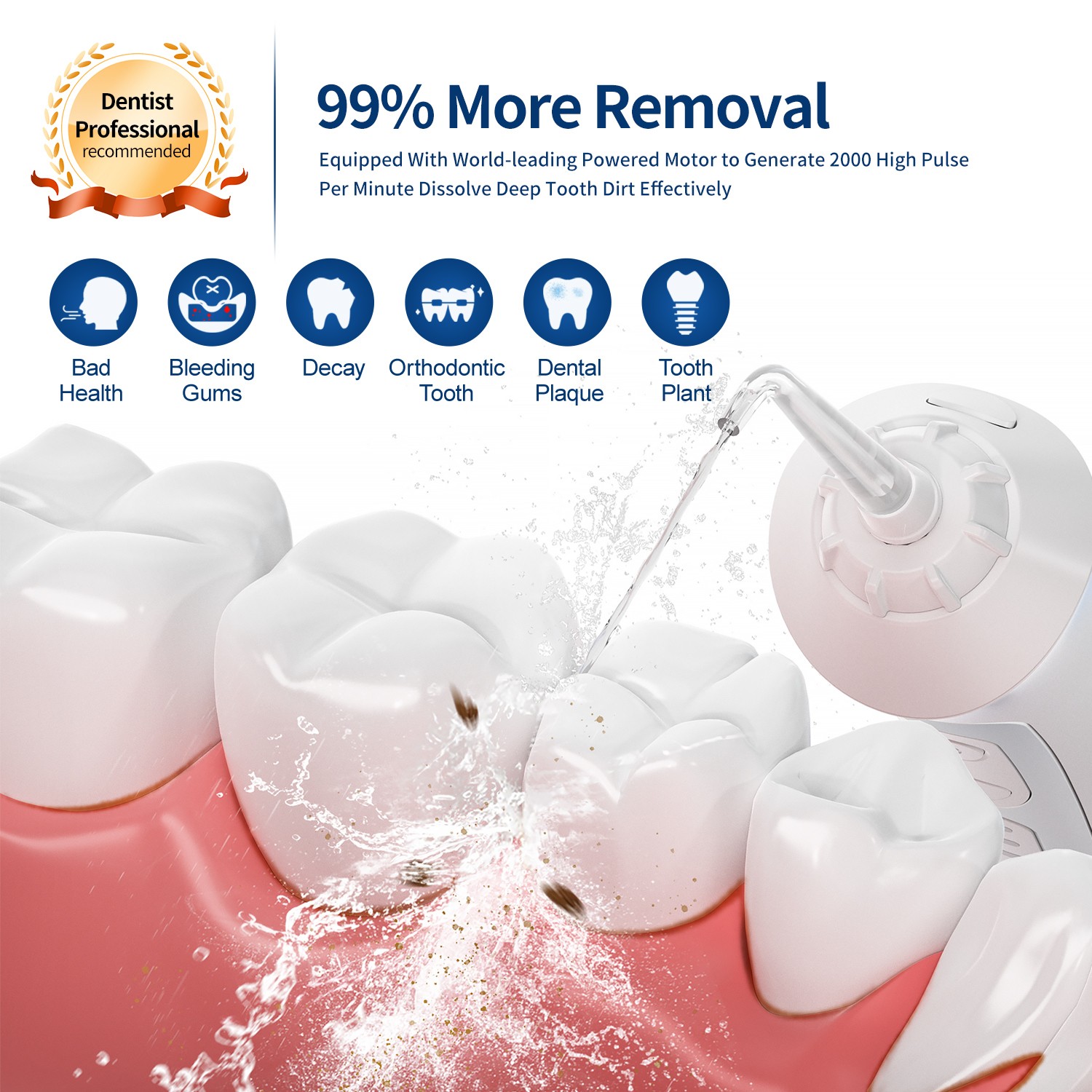 Seago SG-833 Portable Water Flosser Cordless Oral Cleaner Dental Irrigator - Image 2