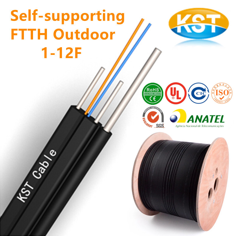 Self supporting FTTH drop cable outdoor fibra optica cabo 1 2 4 6 8 12 hilos Anatel - Image 3
