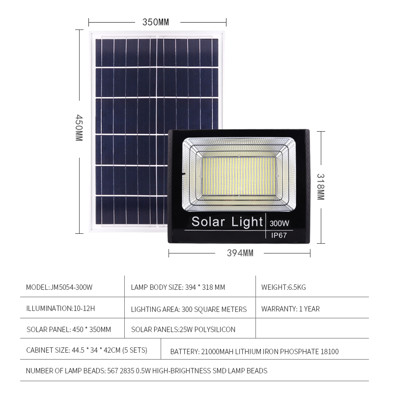 Sensor Warm White Led Flood Light Dc 150w Solar Panel Flood Light Outdoor Ip67 - Image 3