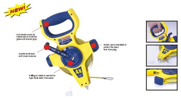 Steel Long Tape Measure with 4X Rewind