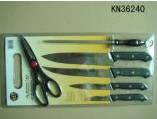 Kitchen Knife and Tool Set with Scissors and Sharpener