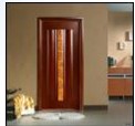 Dark Wood Interior Door with Central Panel