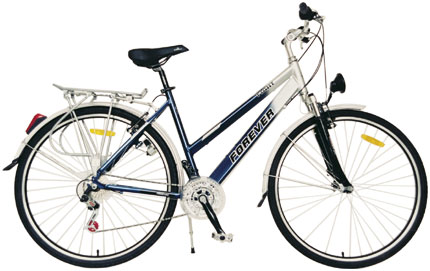 Step-Through Frame City Bicycle with Cargo Rack