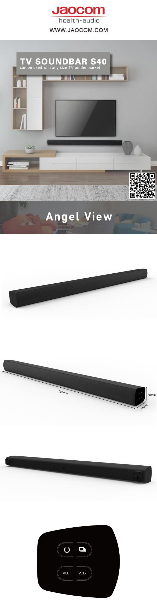 Compact soundbar dimensions and connectivity overview