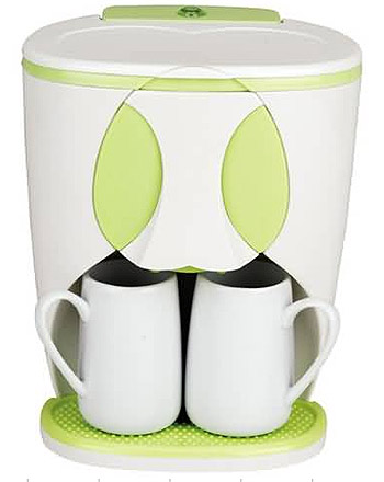 Two-Cup Electric Drip Coffee Maker with Mugs