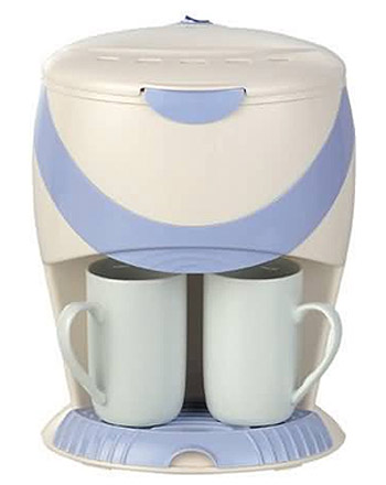 Two-Cup Electric Drip Coffee Maker with Mugs