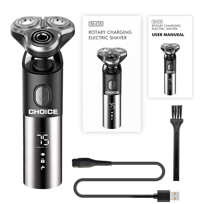 Cordless Rotary Electric Shaver with Digital Display