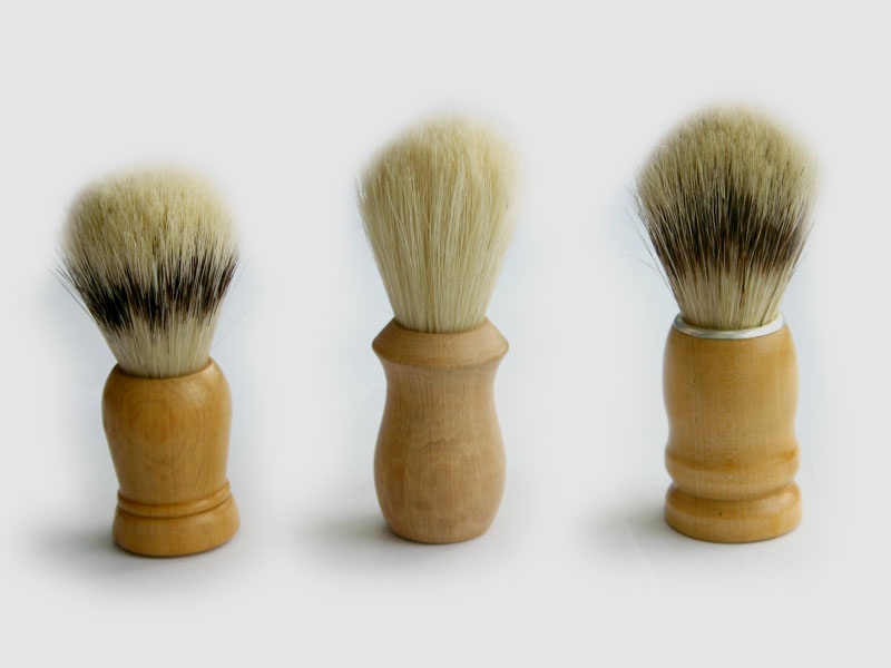 Shaving Brush Set with Wooden Handles