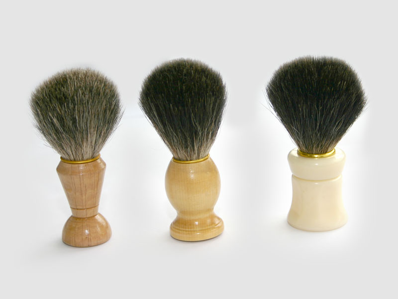 Shaving Brush Set with Wood and Bone Handles