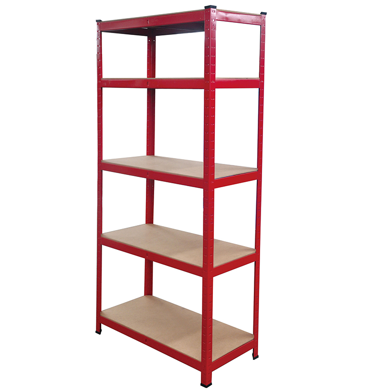 Five-Tier Metal and Wood Shelving Unit