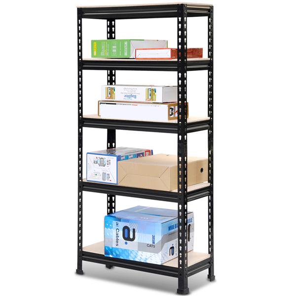 Five-Tier Metal and Wood Composite Shelving Unit