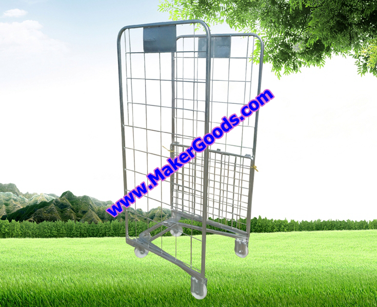Industrial Steel Shelving Unit and Cage Trolley Set