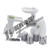 Electric Food Slicer and Shredder with Interchangeable Blades