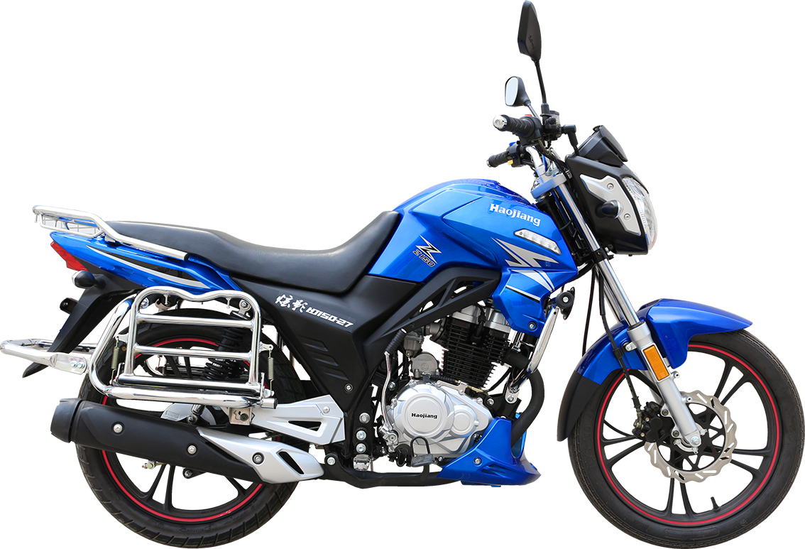 Blue Street Motorcycle with Luggage Rack