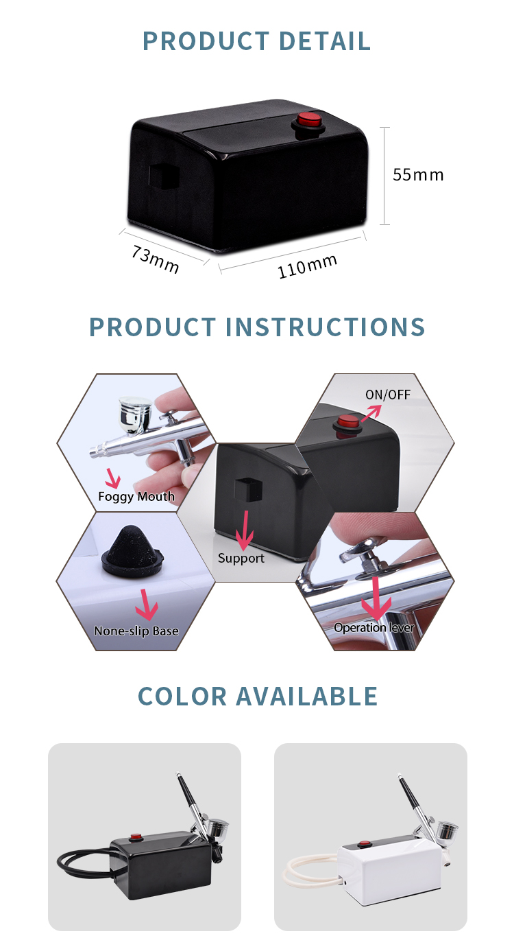 shirts hats DIY painting makeup mini airbrush compressor - Image 2